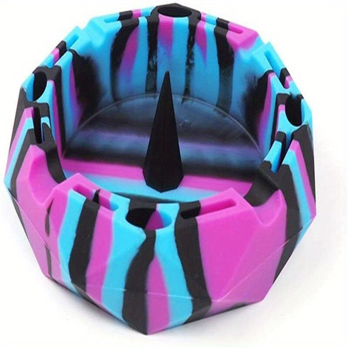 1pc, Polygon Unique Shape Silicone Ashtray, Portable Ashtray For Smoking Ash Holder, Smoking Accessories