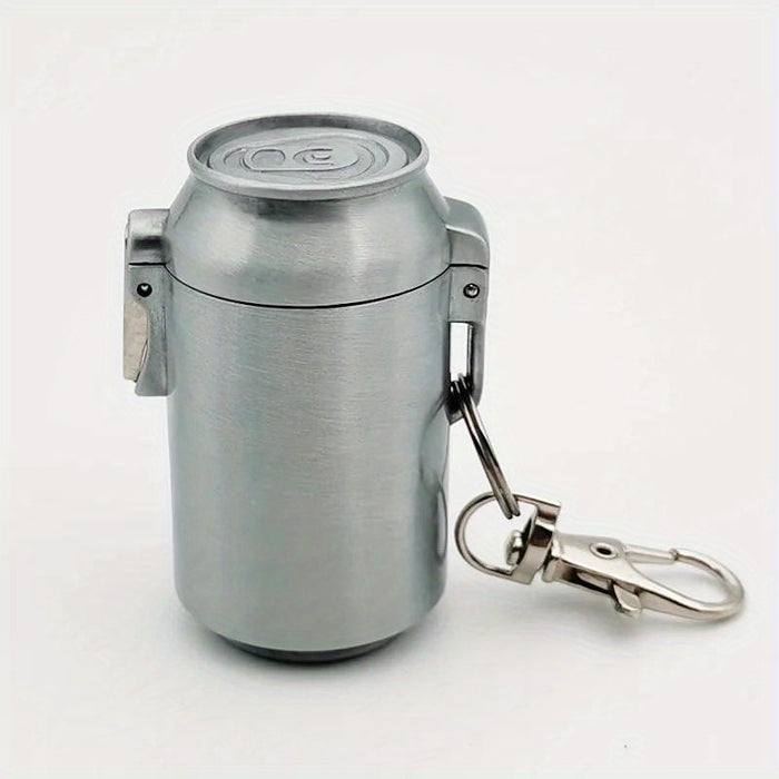 1pc Mini Portable Ashtray With Lid Aluminum Storage Tube Windproof Cigarettes Ashtray With Keychain Ash Holder Outdoor