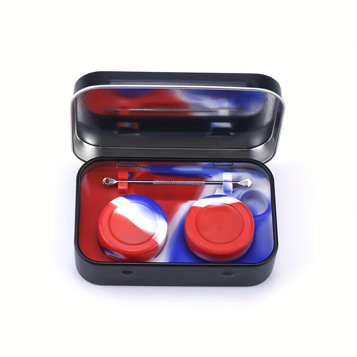 2pcs, Silicone Container Box With Dab Tool, 5ml/0.17oz Smoking Set Smoking Accessories, Smoking Pipe