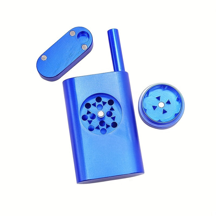 1pc, Aluminum One Hitter Dugout With Mini Grinder Smoking Set Herb Tobacco Storage Room Grinders Pipes All In One