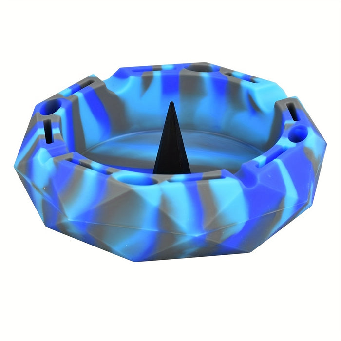1pc, Polygon Unique Shape Silicone Ashtray, Portable Ashtray For Smoking Ash Holder, Smoking Accessories