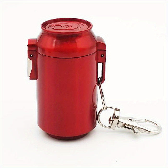 1pc Mini Portable Ashtray With Lid Aluminum Storage Tube Windproof Cigarettes Ashtray With Keychain Ash Holder Outdoor