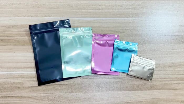 100pcs Mylar Bags Ziplock Storage Bags, ResealableScent Bags, Flat Transparent Window Packaging Bags, Holds Jewelry Lip Gloss Stationery, Eyelash Cookies