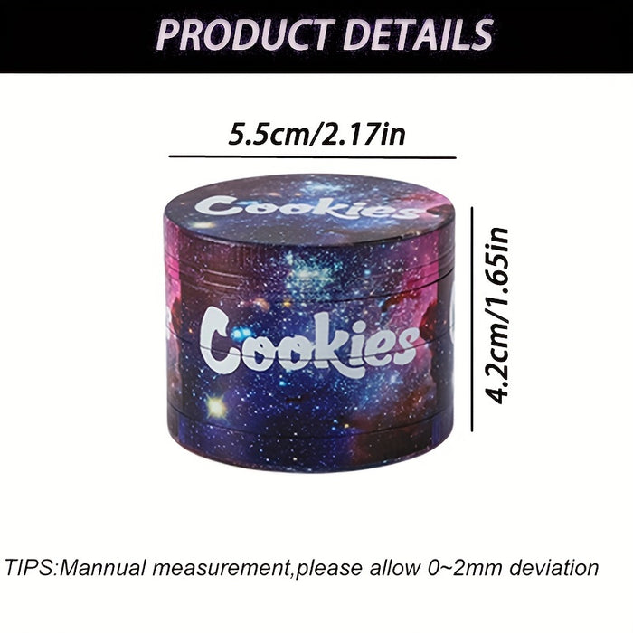 1pc, Tobacco Grinder, Four Layers Zinc Alloy 55mm Tobacco Grinder, Exquisite Smoking Accessories, Color Printing Flat Plate Exquisite Style