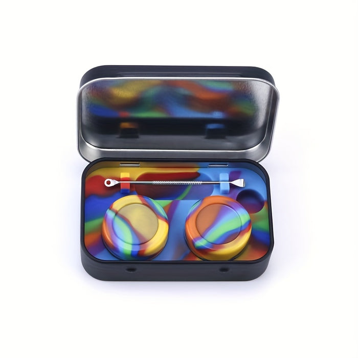 2pcs, Silicone Container Box With Dab Tool, 5ml/0.17oz Smoking Set Smoking Accessories, Smoking Pipe