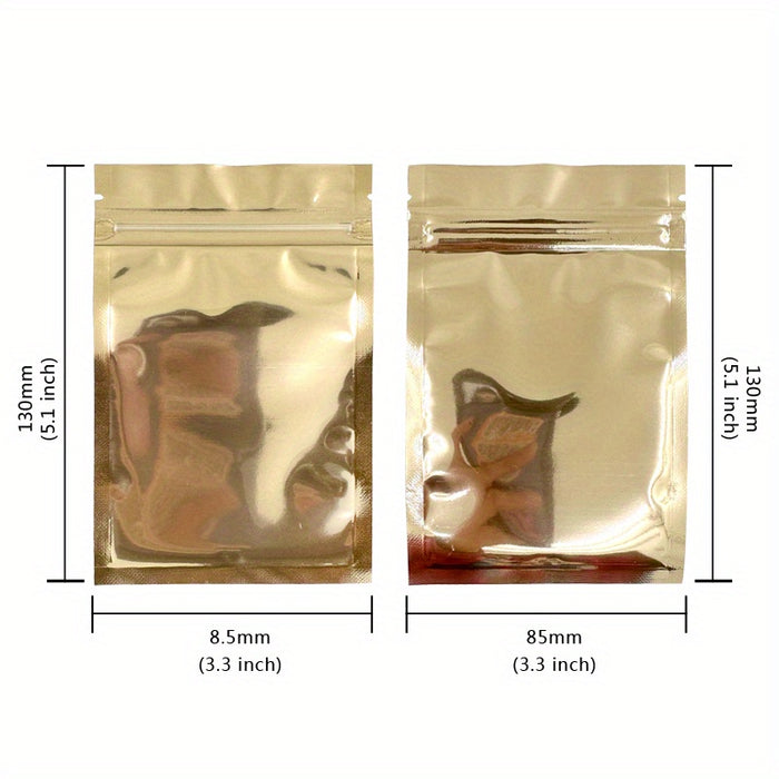100pcs Mylar Bags Ziplock Storage Bags, ResealableScent Bags, Flat Transparent Window Packaging Bags, Holds Jewelry Lip Gloss Stationery, Eyelash Cookies