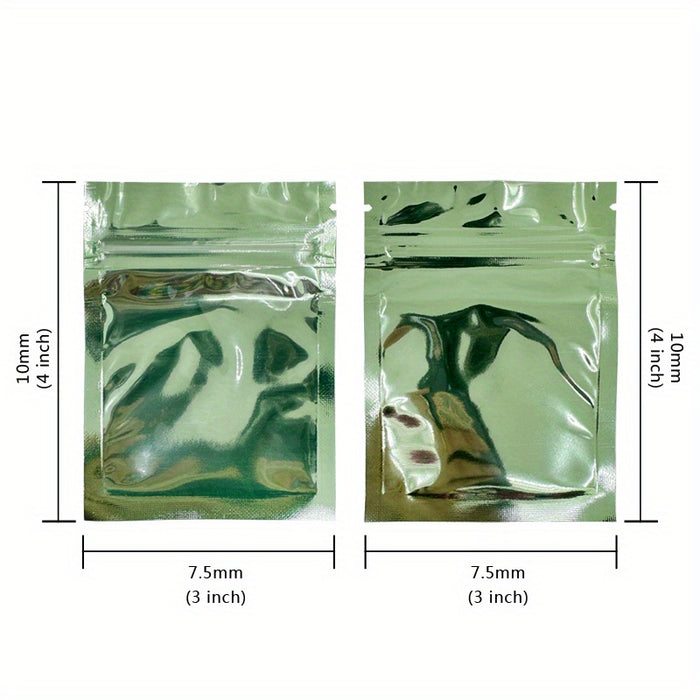 100pcs Mylar Bags Ziplock Storage Bags, ResealableScent Bags, Flat Transparent Window Packaging Bags, Holds Jewelry Lip Gloss Stationery, Eyelash Cookies