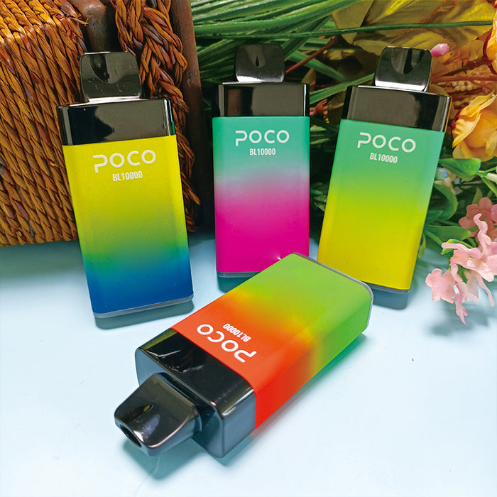 2Pcs USA warehouse Original 10000 puffs Disposable Vape Poco BL10000 Electronic Cigarette Vape Pen Rechargeable Airflow Adjustable 20ML 10 Color Device